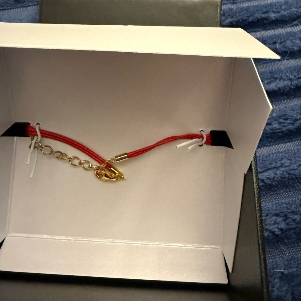 Macy's Red Cord Bracelet with Diamond and Gold Accents - Picture 3 of 5